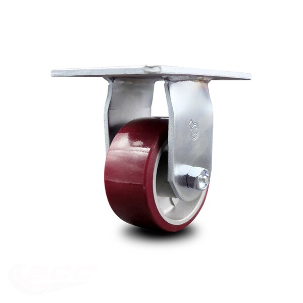 4 Inch Heavy Duty Top Plate Poly on Aluminum Rigid Caster with Ball Bearing SCC